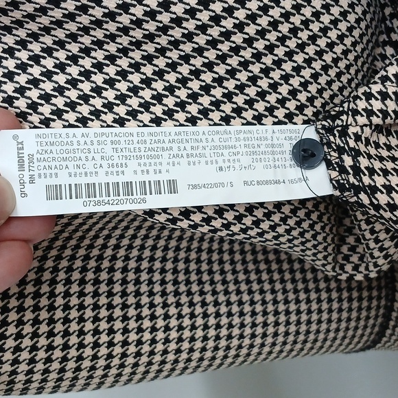 Zara Houndstooth Button-Up Blazer Shacket Size Small - Picture 6 of 6